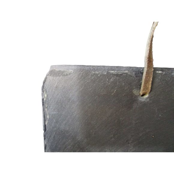 Santa Cat Print On Slate Tile Plaque Knotted Leather Hanger GUC So Much Detail - Picture 12 of 15